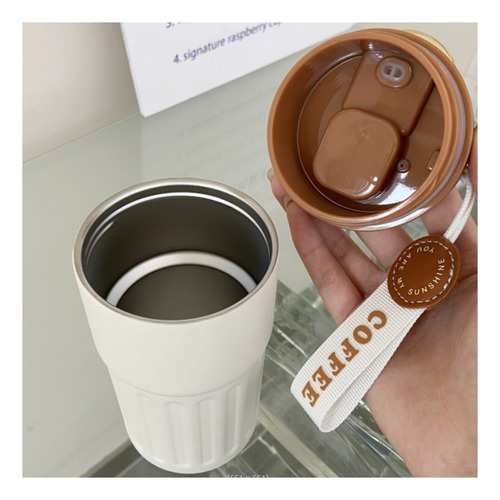 Botella Termo De Acero Inoxidable De 450 Ml Con Tapa Deporti