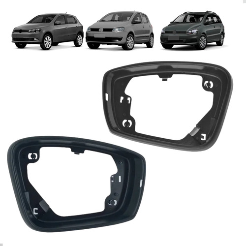 Par Moldura Retrovisor Gol G6, Fox, Voyage G6 Com Furo Pisca