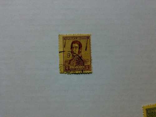 Jose De San Martín Timbre Postal Argentina 2 Centavos Usado