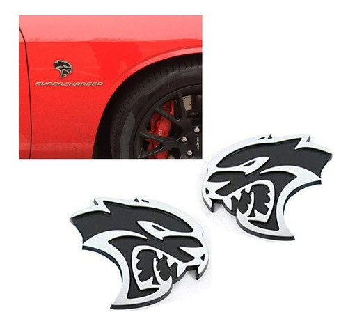 Emblema Hellcat Laterales Dodge Srt Charger Challenger 2pzas