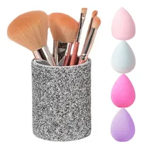 Comprar Set Maquillaje 5 Brochas C\u002F Porta Pinceles + Esponjas Rostro