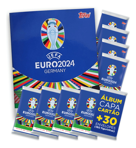 Uefa Euro 2024 Álbum Capa Cartão+30 Envelopes:180 Figurinhas