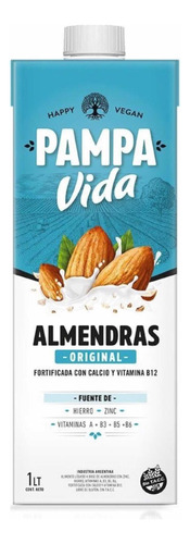 Leche De Almendras Pampa Vida 1 Litro X 8 Unidades