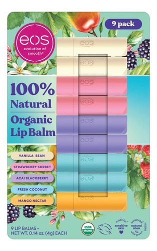 Eos Pack 9 Bálsamos Labiales Orgánicos Manteca De Karité