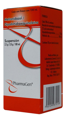 Metronidazol/diyodohidroxiquinoleína Susp 120ml 2.5/2g/100ml
