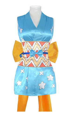 One Piece Nami Sexy Satin Printed Short Kimono Cosplay