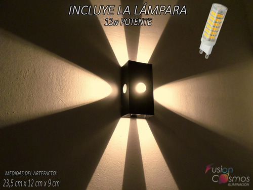 Imagen 7 de 9 de Bañador Pared Tipo Cañon Proyecta 6 Rayos- Ave Fénix Bar Led