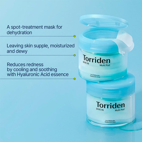Toner Pad Con Ácido Hialurónico Torriden Cosmética Coreana
