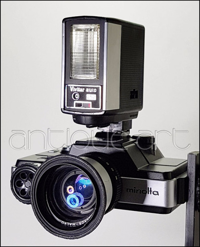 A64 Camara Minolta 110 Zoom Slr + Flash Vivitar 252 Analoga