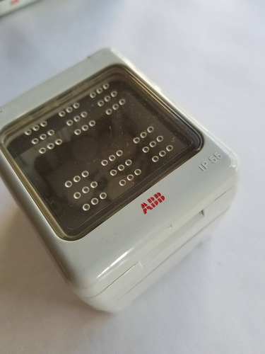Caja De Comando Dos Modulos Tapa Transparente Gris