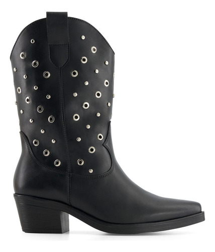 Bota Primaria Ve1039573 Fresco Liso Tacon Ancho Tachas