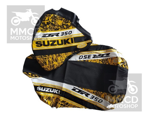 Kit Funda De Asiento Y Funda De Tanque Suzuki Dr350 Amarillo