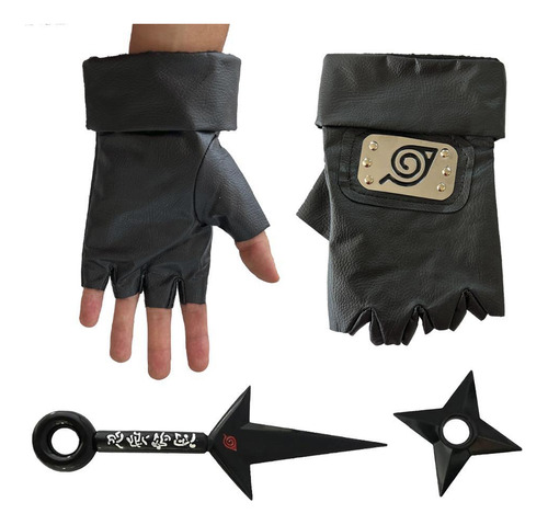 Kit Naruto Luva Couro Kakashi Hatake Kunai Minato E Shuriken