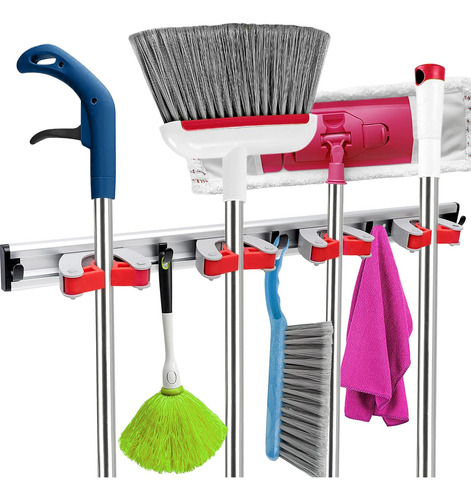 Soporte De Pared Para Escoba De 20 Pulgadas, 4 Soportes Desl