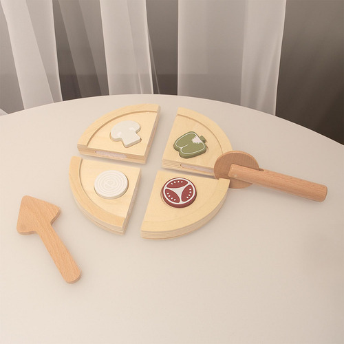 Juego De Juguetes De Madera Para Pizza, Desarrollo Creativo,