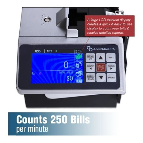 Imagen 2 de 5 de Detector De Billetes Falsos Accubanker D700 Portátil