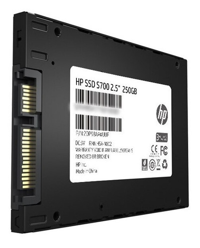 Imagen 2 de 3 de Disco Duro Ssd 250gb Solido Hp S700 Sata 3 2.5 560mb/s 3d