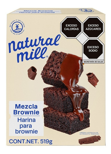 12 Pack Harina Para Preparar Brownie Natural Mill
