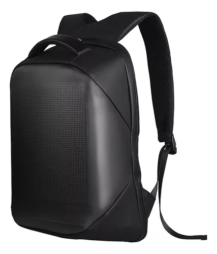 Mochila Negra Impermeable Con Pantalla Led Inteligente