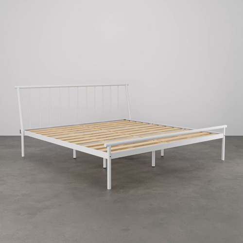Cama King Em Aço Begônia Cabecasa Madeiramadeira Wt