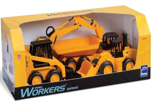 Trator Workers Series Kit 4em1 Máquinas Construção Infantil