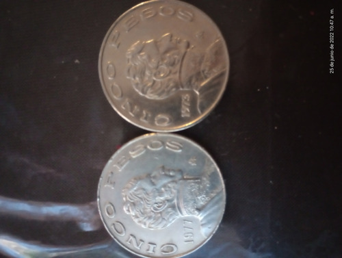 5 Pesos  1977  Y 1973