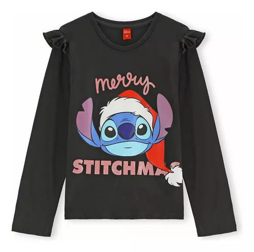 Playera Stitch manga larga para niña
