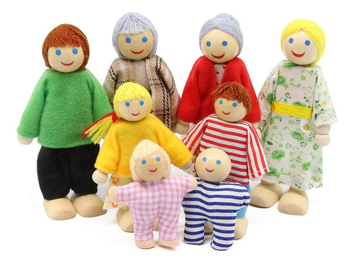 Lovely Happy Dollhouse Dolls Family Set De 8 Figuras De...