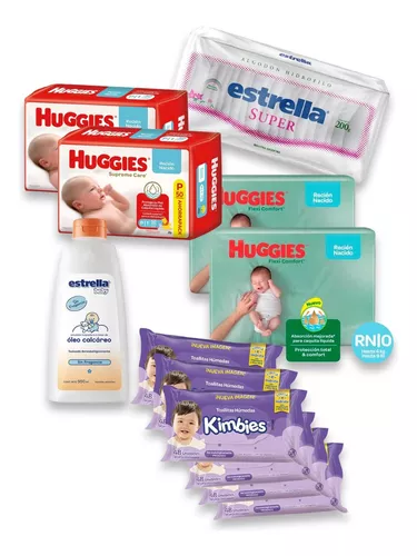 Combo Huggies Recien Nacido - Mi Primer Kit Higiene Del Bebé