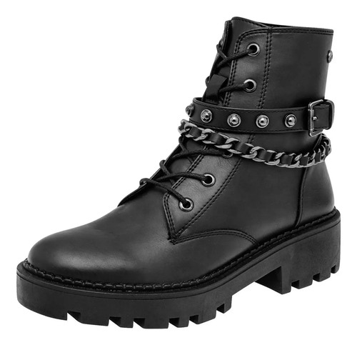 Bota Para Dama Combat Boots Negro 104-810 Mora Mora Tacon 4 | Envío gratis
