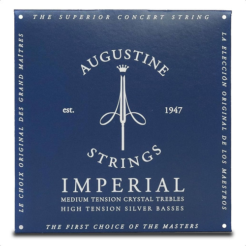 Cuerdas Guitarra Criolla Augustine Imperial Blue Tens Mixta