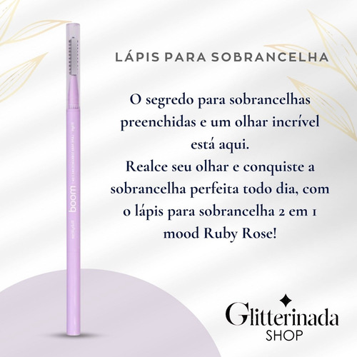 Lápis Sobrancelhas 2 Em 1 Ponta Fina Com Escovinha Ruby Rose