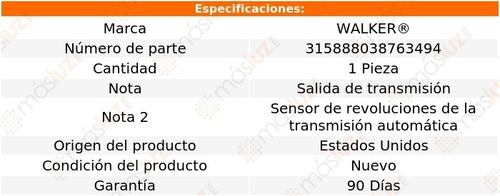 Sensor De Velocidad Pontiac Torrent V6 3.6l 08/09 Walker