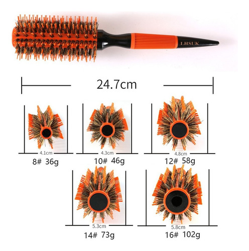 Kit 5 Cepillos Profesionales De Peluquería Cerdas De Jabalí