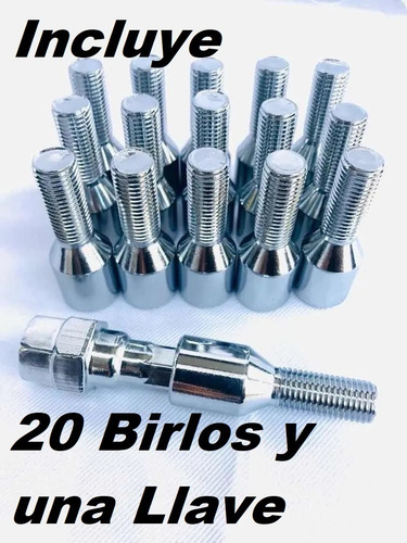 20 Birlos 12x1.25 Tunner Tunig Peugeot Fiat + 1 Llave