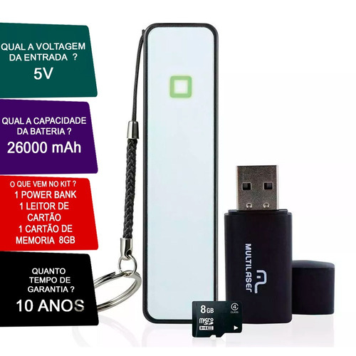 Kit Smartphone Multilaser Mc200 Power Bank Micro Pendrive Sd