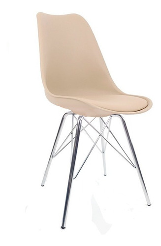 Imagem 2 de 7 de 2 Cadeiras Leda Saarinen Nude Tower Base Cromado Sala Jantar