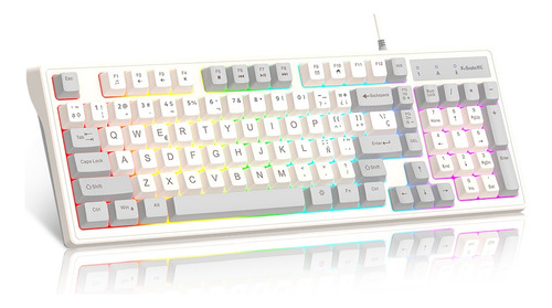 Free Wolf K8 Teclado Español Gamer Con Cable Teclado Color del teclado Blanco Idioma Español España