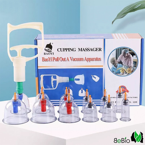 Set Ventosas Chinas X12 Unidades Plástico Drenaje Linfático