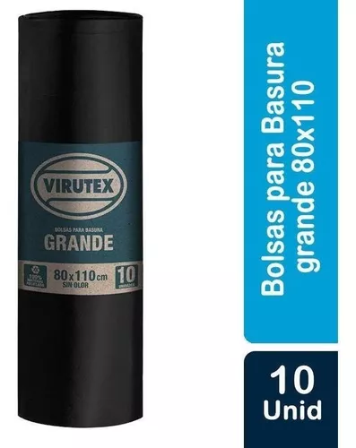 Bolsa Para Basura Virutex 50 L Rollo X 20 Unidades Negro