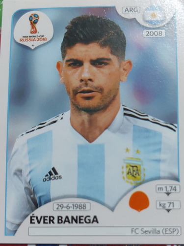 Lámina Album Mundial Rusia 2018 / Ever Banega #285