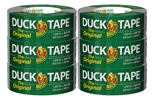 Cinta The Original Duck Tape Brand  Adhesiva, Paquete De 6,