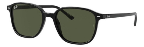 Anteojos de sol polarizados Ray-Ban Leonard Standard con marco de acetato color polished black, lente green clásica, varilla polished black de acetato - RB2193