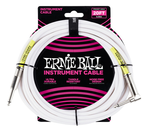 Cable Para Instrumento Ernie Ball Blan 6.09 Mts. R/a. 6047