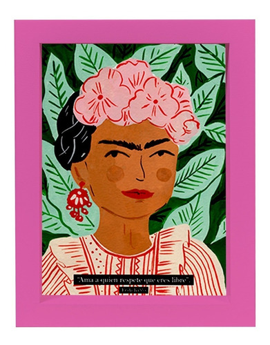 Cuadro Frida Kahlo Fucsia 15x21 Decoración Morph