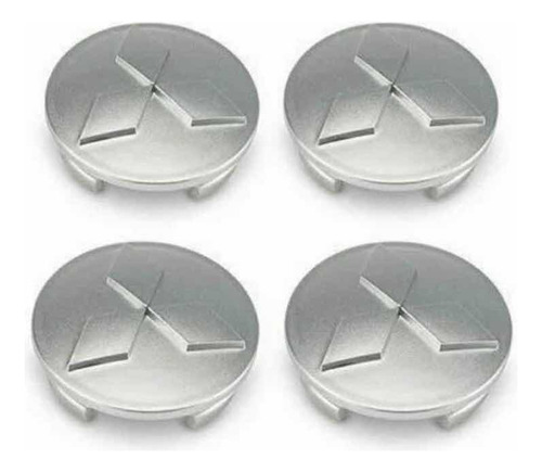 Centros De Llantas Insignia Mitsubishi 60 Mm Gris