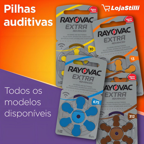 24 Pilhas Baterias 675 Pr44 Aparelho Auditivo Rayovac