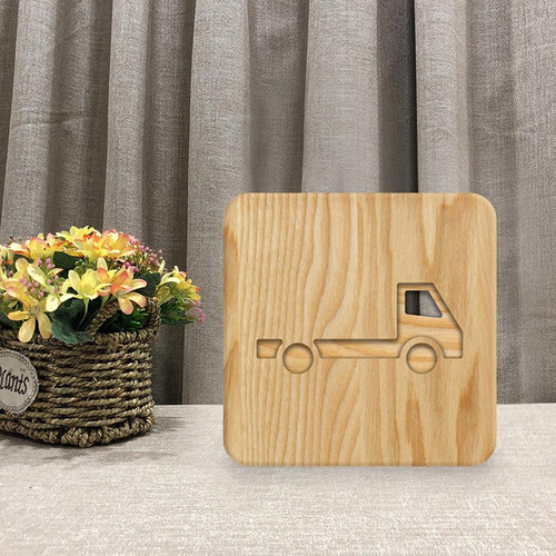 Luz De Escritorio Usb Led De Madera Con Luz Nocturna
