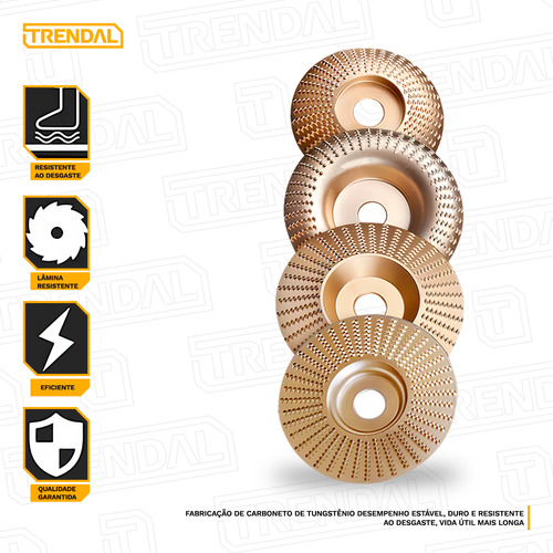 Kit 4 Disco Abrasivo Para Lixar Desbastar Esculpir Ângulo De Madeira Esculpida Reforçada