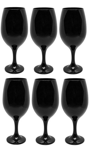 6 Copas Cristar Chianti Gran Vino Rioja 615cc Negro